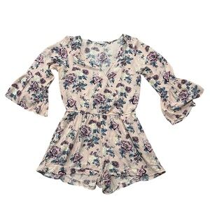 Women's American Eagle Outfitters Pink Floral Romper XL